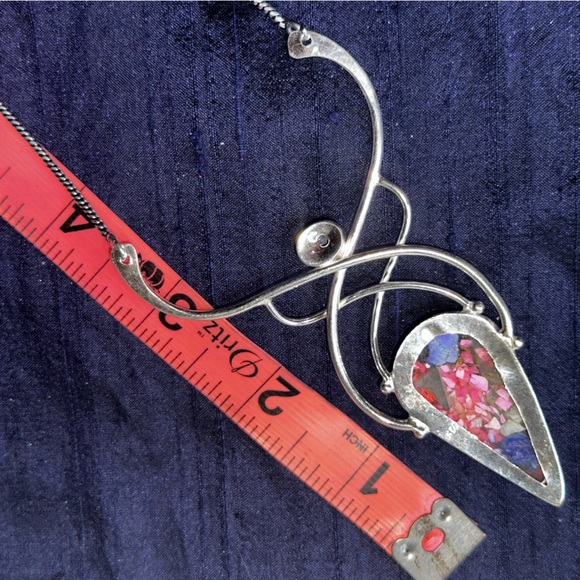 Oyster Turquoise + Lapis Lazuli multi-gem Necklace - Picture 12 of 16